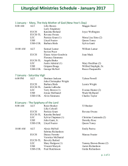 Liturgical Ministries Schedule