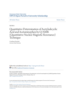Quantitative Nuclear Magnetic Resonance - OPUS