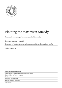 Flouting the maxims in comedy