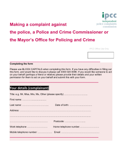 Making a complaint against the police, a Police and Crime