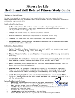 Fitness for Life Health and Skill Related Fitness Study Guide