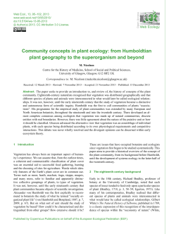 Community concepts in plant ecology: from Humboldtian plant