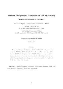 Parallel Montgomery Multiplication in GF using Trinomial