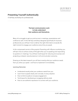 Presenting Yourself Authentically