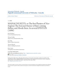 or The first Planters of New-England, The End and Manner of their