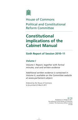 Constitutional implications of the Cabinet Manual