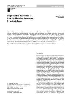 Sorption of Sr-85 and Am-241 from liquid radioactive wastes by