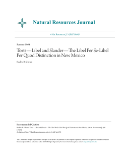 Torts&acirc;&bull;flLibel and Slander&acirc;&bull;flThe Libel Per Se