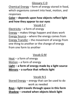 Glossary C-D Chemical Energy &ndash; form of energy stored in food