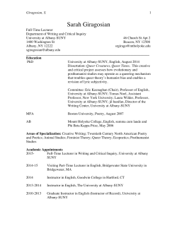 Sarah Giragosian - University at Albany