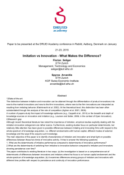 Imitation vs Innovation - What Makes the Difference?