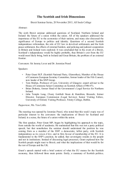 The Scottish and Irish Dimensions - Faculty of Law | University of
