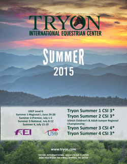 Tryon Summer 1 CSI 3* Tryon Summer 2 CSI 3* Tryon Summer 3
