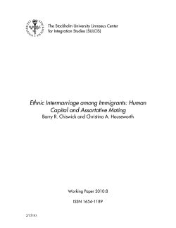Ethnic Intermarriage among Immigrants: Human Capital and