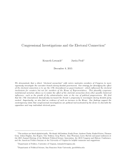 Congressional Investigations and the Electoral Connection