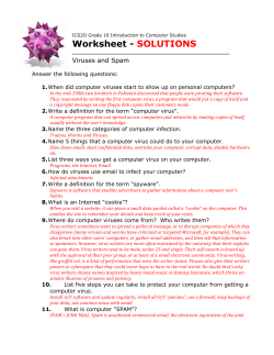 1-08s ICS2O - Viruses and Spam Worksheet SOLUTIONS