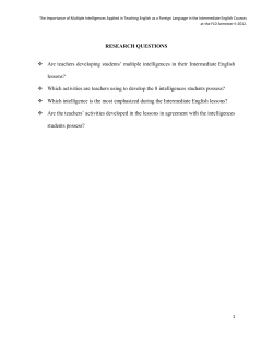 The Importance of Multiple Intelligences Applied in Teaching