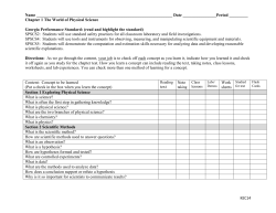 Checklist Chapter 1-The World of Physical Science