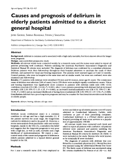Causes and prognosis of delirium in elderly patients admitted to a