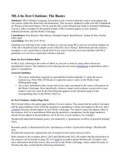 MLA In-Text Citations: The Basics