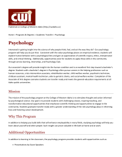 Psychology - College of Western Idaho