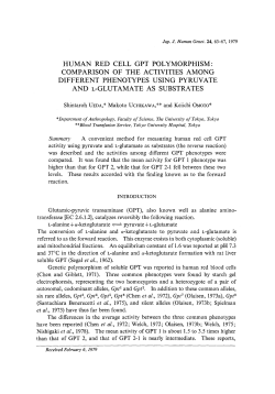 Human red cell GPT polymorphism