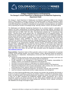 College of Applied Science and Engineering The George S. Ansell