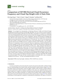 Comparison of SEVIRI-Derived Cloud Occurrence Frequency and