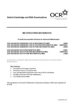 Specification - AS/A Level MEI Mathematics
