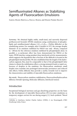 Semifluorinated Alkanes as Stabilizing Agents of Fluorocarbon