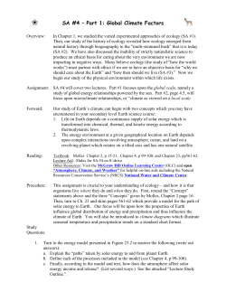 SA #4 &ndash; Part 1: Global Climate Factors