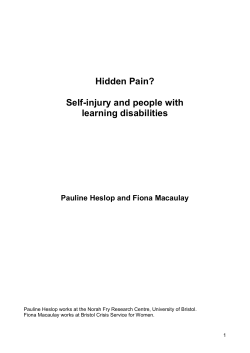 Hidden Pain? Self-injury and people with learning