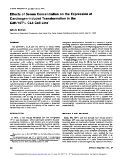 Effects of Serum Concentration on the Expression of Carcinogen