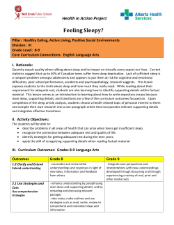Feeling Sleepy? - Wolf Creek Public Schools