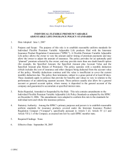 Individual Flexible Premium Variable Adjustable Life Insurance