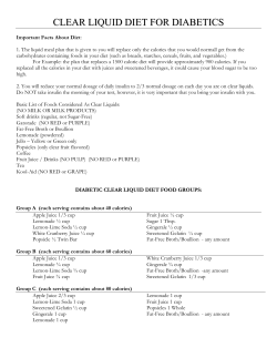 CLEAR LIQUID DIET FOR DIABETICS