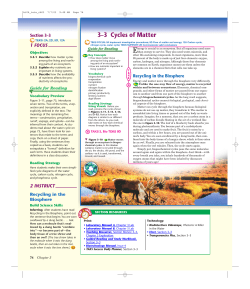 Section 3–3 3–3 Cycles of Matter