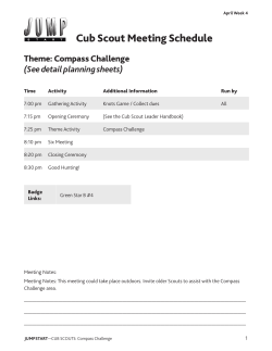 Cub Scout Meeting Schedule