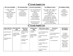 Grade Supply List