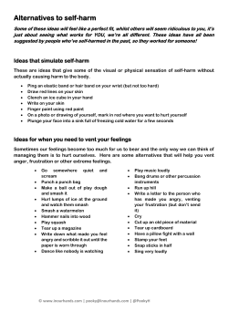 Alternatives to self-harm