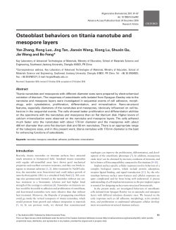 Osteoblast behaviors on titania nanotube and
