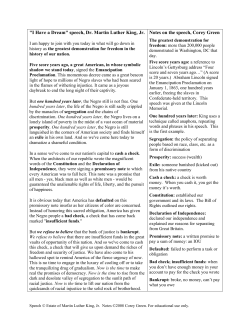 "I Have a Dream" speech, Dr. Martin Luther King, Jr