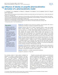 Influence of obesity on propofol pharmacokinetics: derivation of a