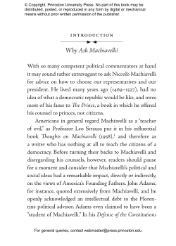 How to Choose a Leader: Machiavelli`s Advice to Citizens