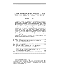 does stare decisis apply in the eighth amendment death penalty
