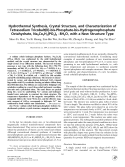 Hydrothermal Synthesis, Crystal Structure, and
