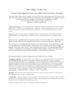The College &ldquo;To Do&rdquo; List - New Heights Field Hockey Club