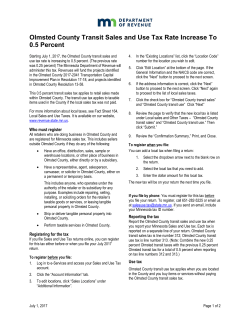 Olmsted County Transit Sales and Use Tax Rate Increase To 0.5