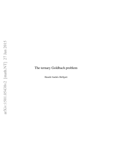 The ternary Goldbach problem