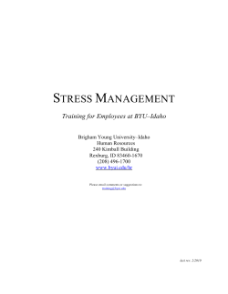 stress management - BYU